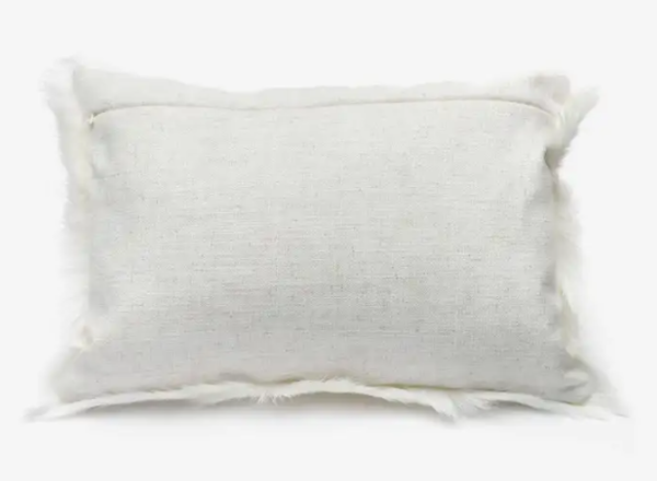 Goat Hair Pillow Fur Cushion White Customized - Image 4